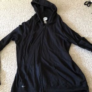 Plain black zip up sweatshirt